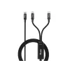 Cable de carga en Y USB-C a 2x USB-C EQUIP 1,5 m PD 140 W, USB 2.0, negro