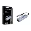 Adaptador de red USB-C a Gigabit con hub USB de 3 puertos CONCEPTRONIC ABBY25G — USB 3.2 Gen 1, Ethernet 1 Gbit/s, 3x USB-A, aluminio, gris