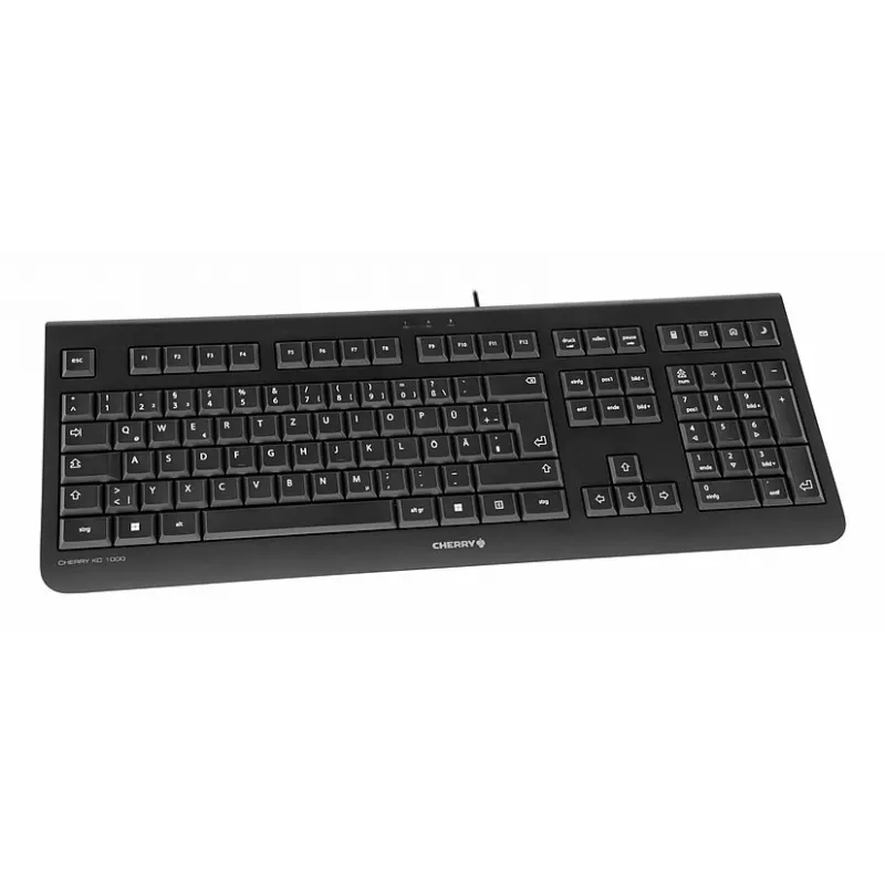 Teclado USB cableado de tamaño completo Cherry KC 1000 QWERTY portugués negro
