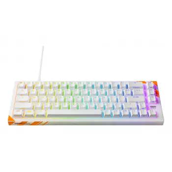 Teclado mecánico gaming Cherry K5 Pro TMR Compact 65% QWERTY US, cableado USB, RGB, naranja/blanco