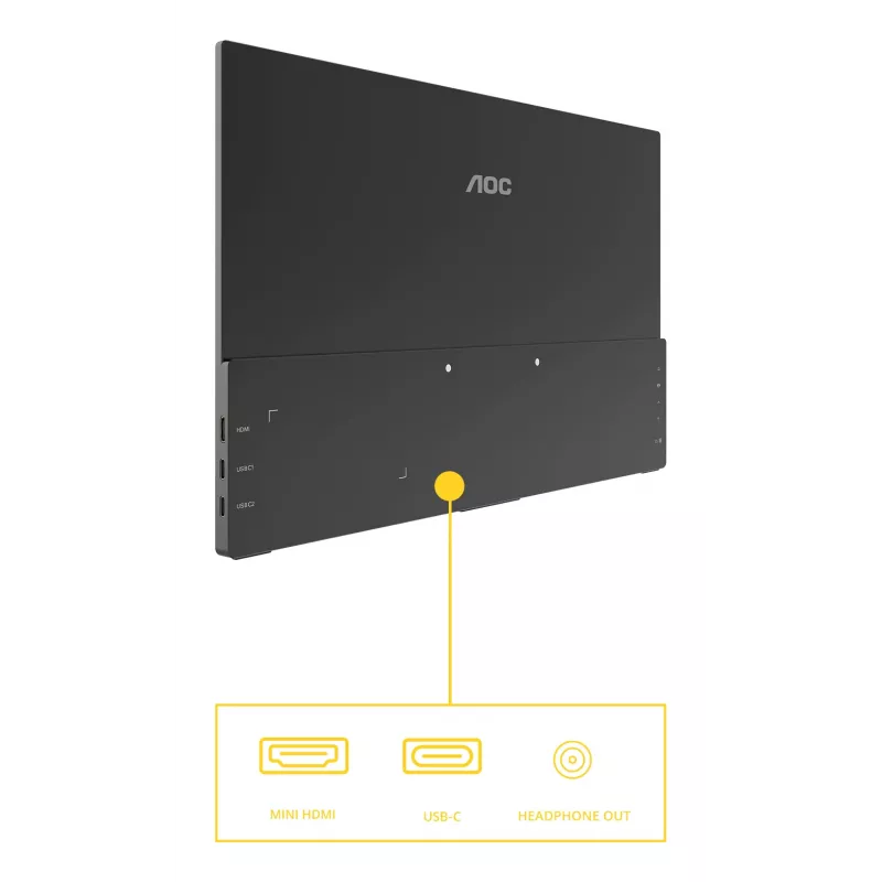 Monitor portátil TV/monitor AOC 16T20E2 negro 39,6 cm (15,6 pulgadas) LED 1920 x 1080 píxeles