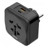 Hama 00223460 Adaptador de enchufe tipo E/F híbrido universal negro