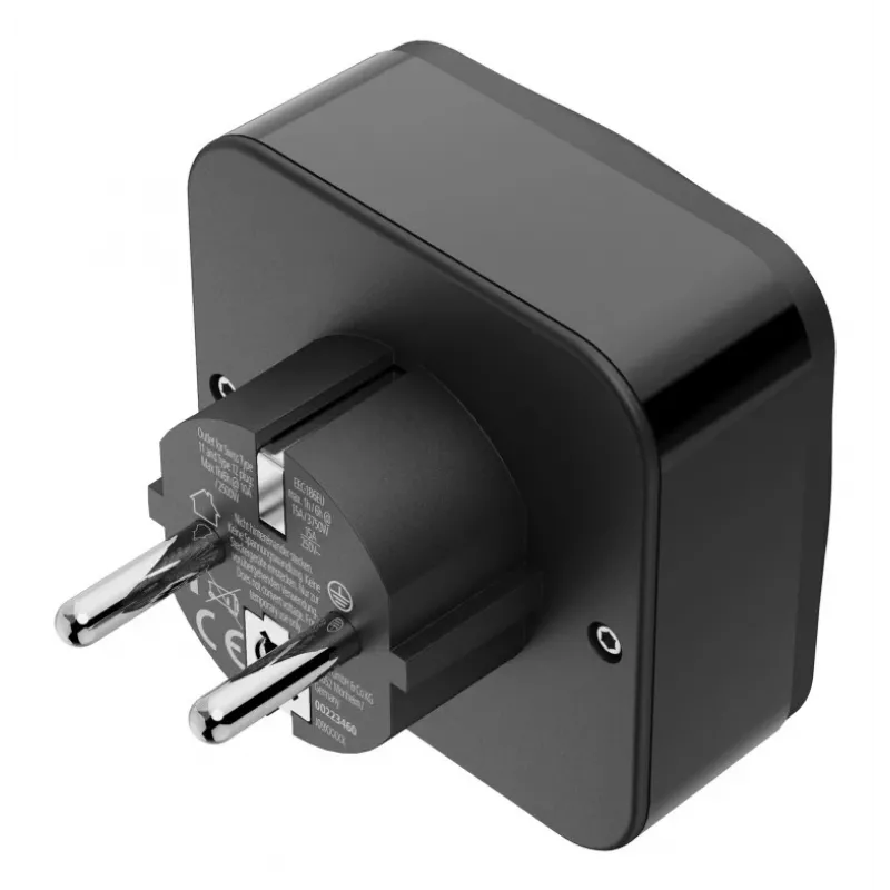 Hama 00223460 Adaptador de enchufe tipo E/F híbrido universal negro