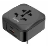 Hama 00223460 Adaptador de enchufe tipo E/F híbrido universal negro