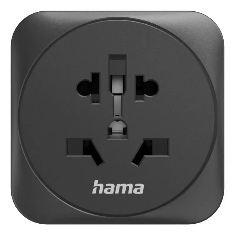 Hama 00223460 Adaptador de enchufe tipo E/F híbrido universal negro