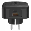 Hama 00223460 Adaptador de enchufe tipo E/F híbrido universal negro