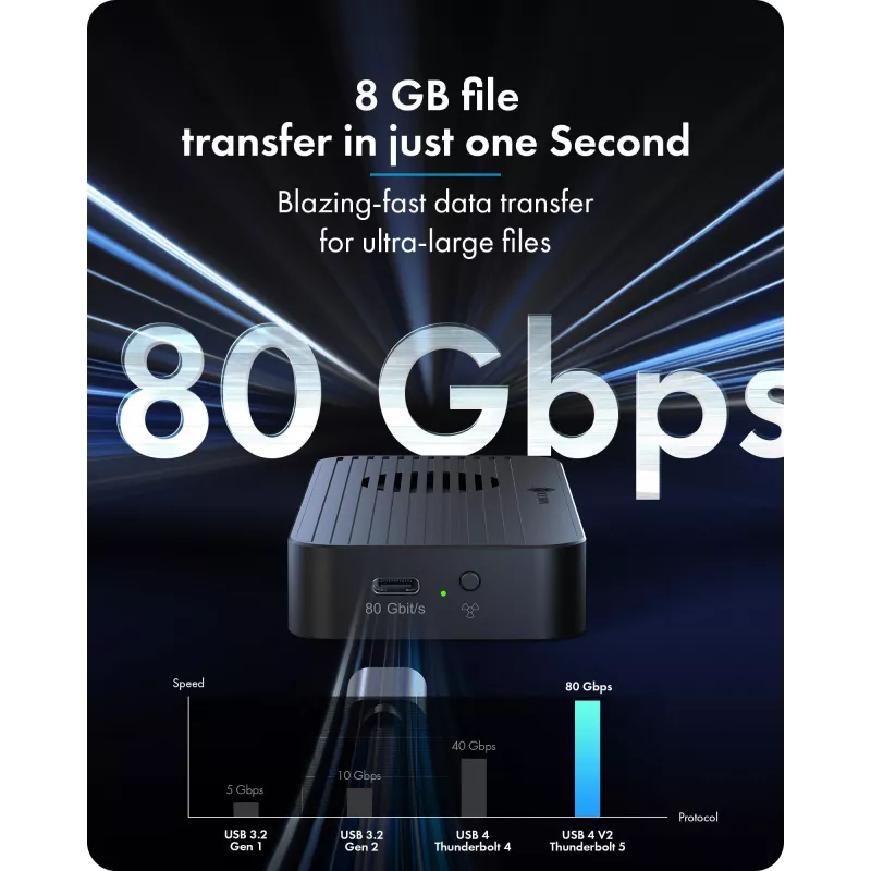ICY BOX Diamond Case 1980 Caja para SSD M.2 NVMe con tecnología Thunderbolt 5 y una velocidad de transferencia de hasta 80 Gbit/s