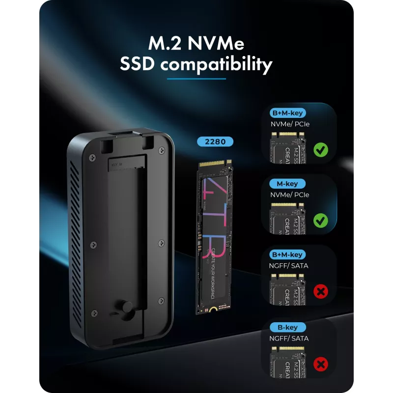 ICY BOX Diamond Case 1980 Caja para SSD M.2 NVMe con tecnología Thunderbolt 5 y una velocidad de transferencia de hasta 80 Gbit/s