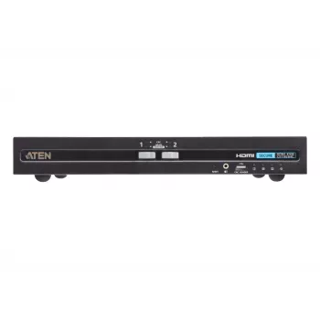 ATEN Switch KVM seguro USB HDMI de 2 puertos con CAC, 4K UHD 3840x2160@60Hz, teclado/ratón USB, carcasa de metal