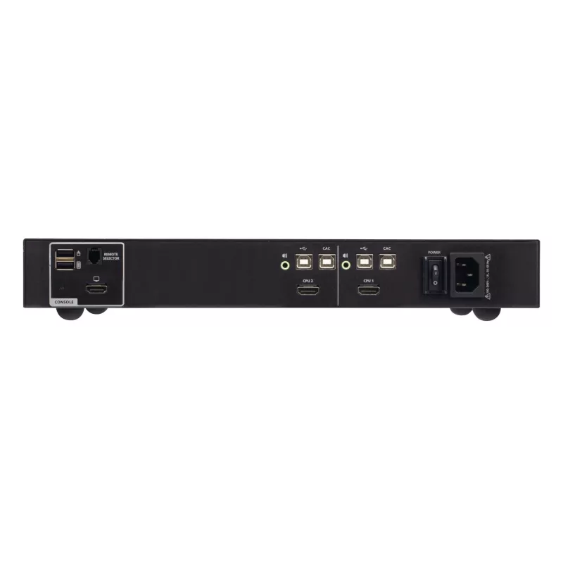 ATEN Switch KVM seguro USB HDMI de 2 puertos con CAC, 4K UHD 3840x2160@60Hz, teclado/ratón USB, carcasa de metal