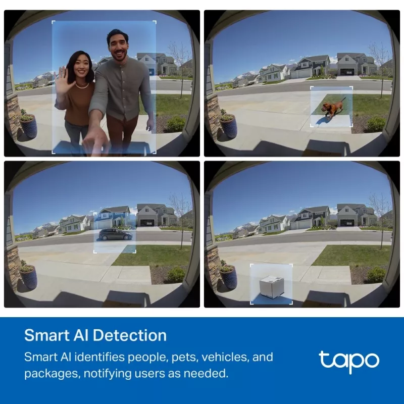 TP-Link Tapo Video Doorbell Camera 1 × D235, 1 × D100C, Negro, Blanco, IP66, 130°, IR, pared, CE, RoHS, RCM,R-NZ,FCC, EAC, Triman, UKCA