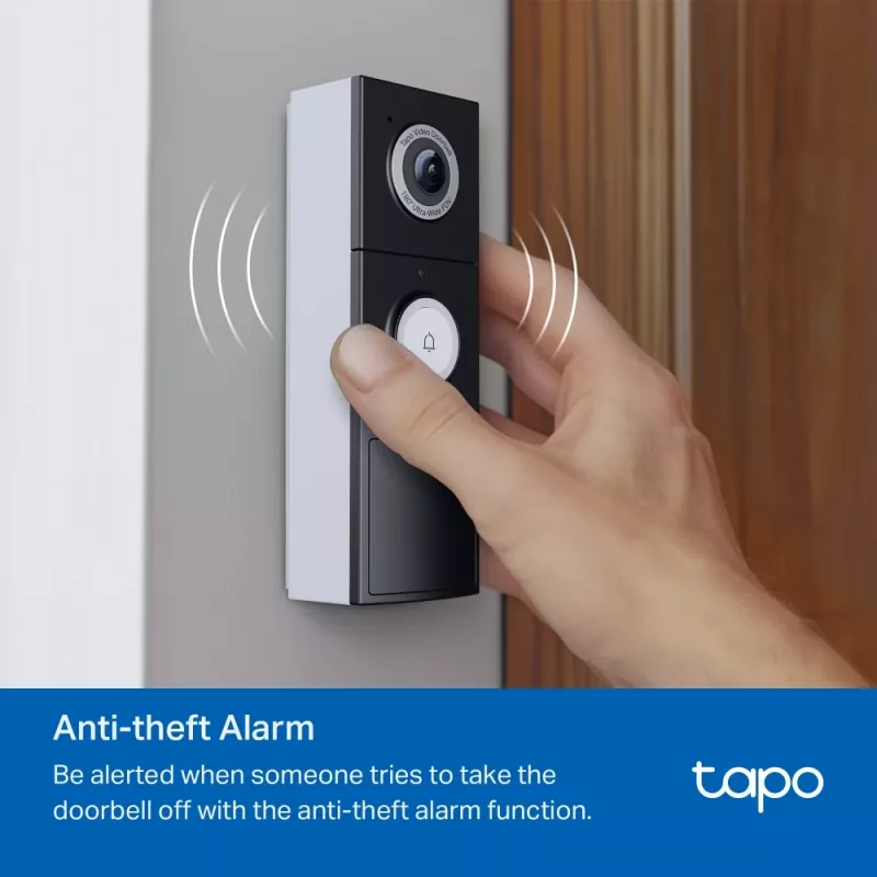 TP-Link Tapo Video Doorbell Camera 1 × D235, 1 × D100C, Negro, Blanco, IP66, 130°, IR, pared, CE, RoHS, RCM,R-NZ,FCC, EAC, Triman, UKCA