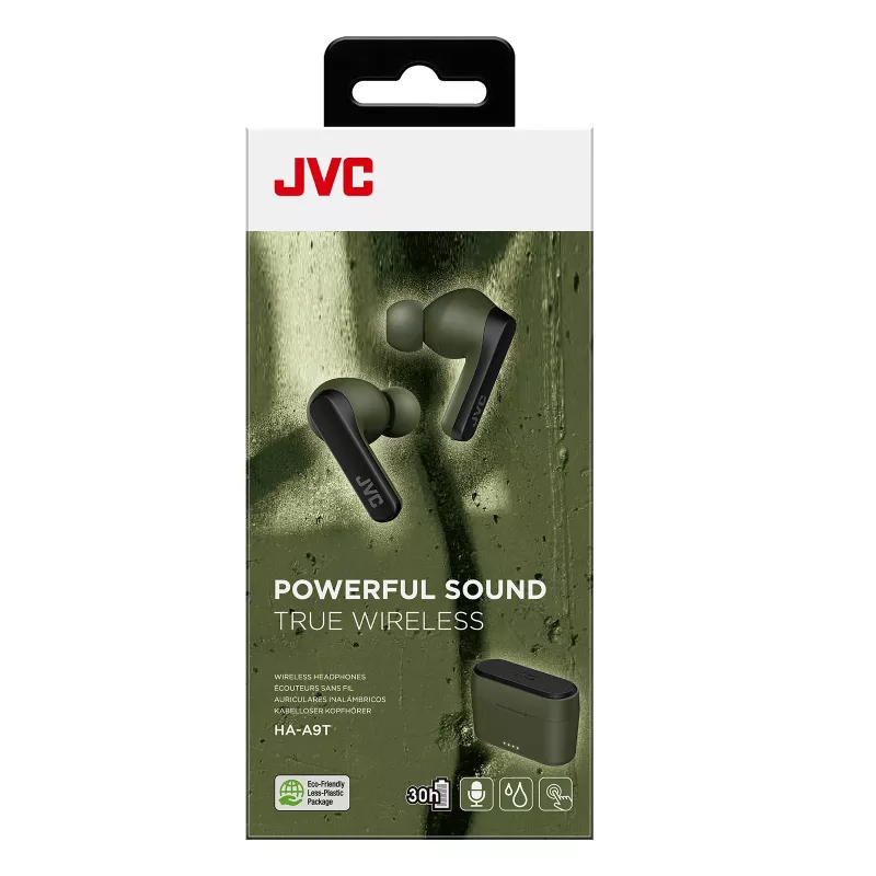 JVC Powerful Sound TWS Verde, True Wireless Stereo (TWS), 20 - 20000 Hz, llamadas/música, 8,2 g, Headset, Verde