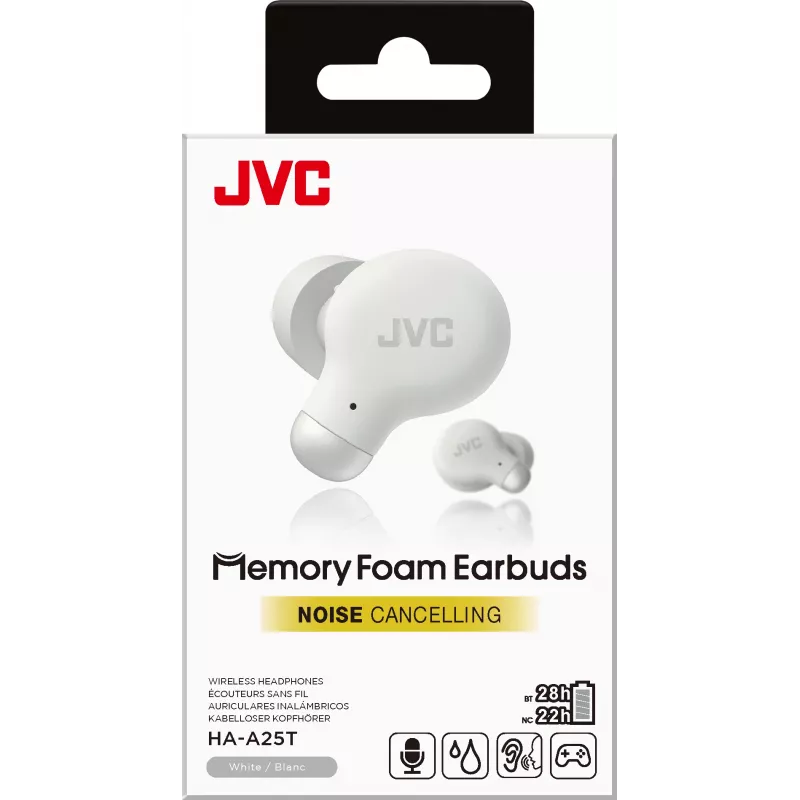 JVC Active Noise Cancelling TWS Blanco, True Wireless Stereo (TWS), 20 - 20000 Hz, llamadas/música, 10,1 g, Headset, Blanco