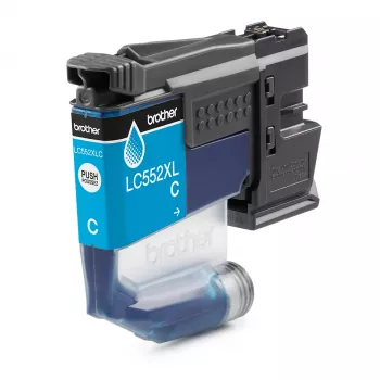 Cartucho de tinta Brother LC552XLC, tinta pigmentada Original Cian, pack individual, rendimiento 1500 páginas