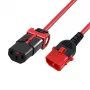 ACT Cable de alimentación C13 IEC Lock+ – C14 IEC Lock Dual Locking rojo 2 m, PC3615