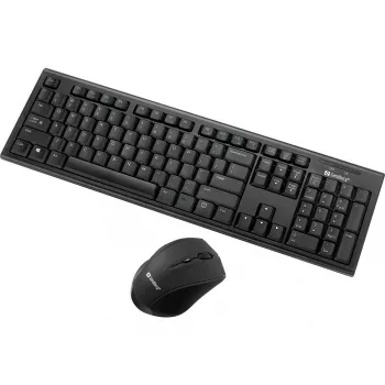 Sandberg Wireless Office DesktopSet INT, Inalámbrico, RF Inalámbrico, Membrana, QWERTY, Negro, Ratón incluido