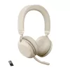Jabra Evolve2 75 - USB-A MS Teams - Beige, Inalámbrico, Oficina/Callcenter, 20 - 20000 Hz, 197 g, Auricular, Beige