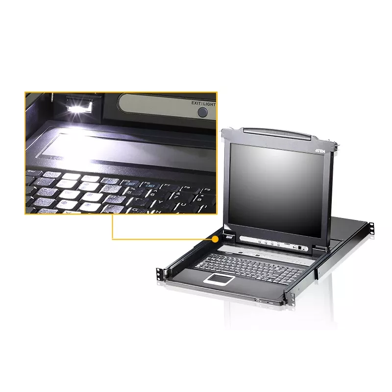 Conmutador KVM ATEN CL5708M montaje en rack negro 1U 17 pulgadas LCD CL5708M-UK
