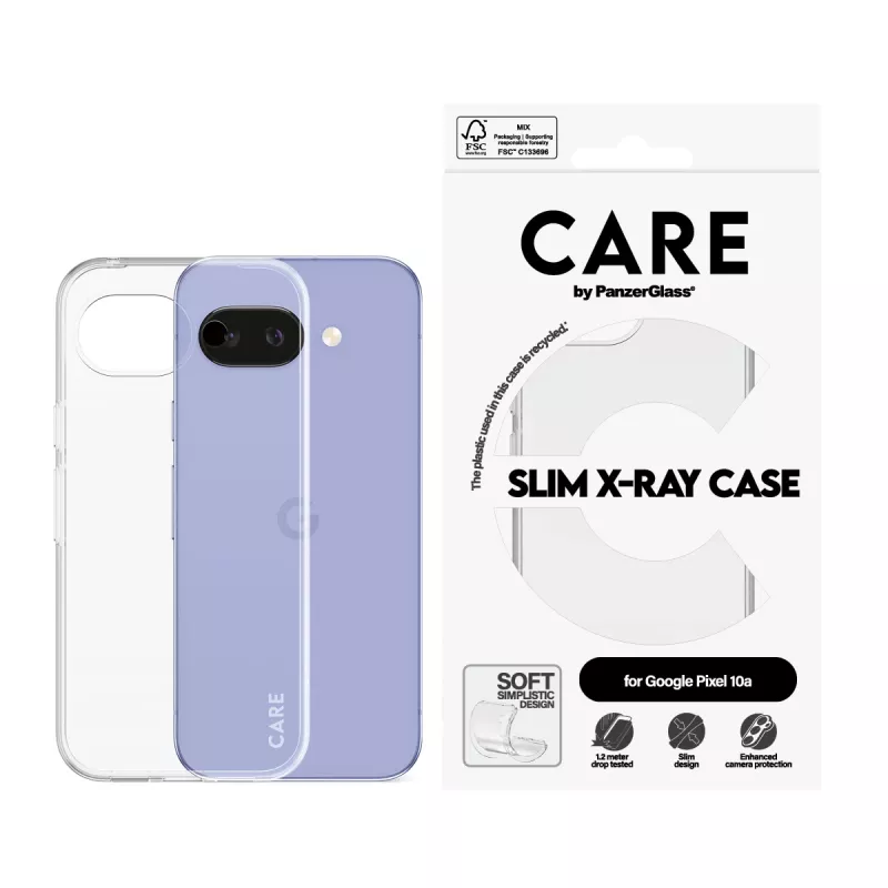 Funda para móvil PanzerGlass CARE X-Ray para Google Pixel 10a 5G — cubierta transparente
