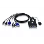 ATEN Switch KVM USB VGA de 2 puertos, 2048 x 1536 píxeles, QXGA, 0,14 W, Negro