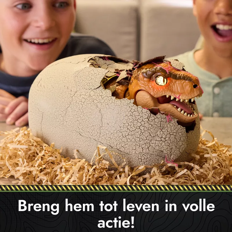Jurassic World Primal Hatch dinosaurio de juguete interactivo y huevo, eclosiona y entrena a tu propio bebé dino con más de 100 sonidos y reacciones, juguete para niños y niñas a partir de 5 años