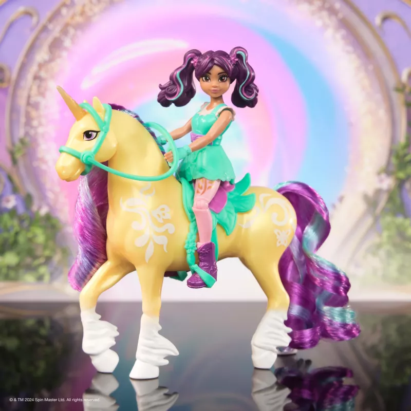 Unicorn Academy, Magic Unleashed Adventure Pack, idea de regalo de Pascua, incluye muñecas Sophia, Ava, Ravenzella, unicornios Wildstar, Leaf y más