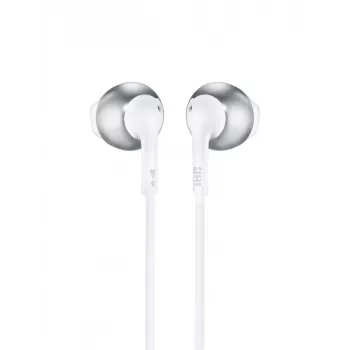 JBL Tune 205, Con cable, 20 - 20000 Hz, Llamadas/Música, 14,3 g, Auricular, Cromo, Blanco