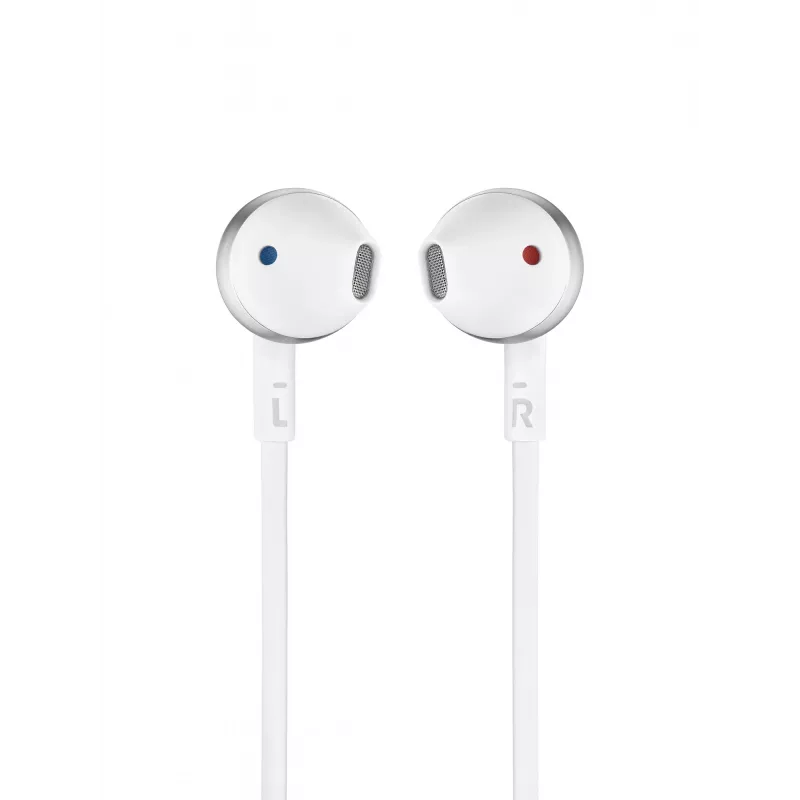 JBL Tune 205, Con cable, 20 - 20000 Hz, Llamadas/Música, 14,3 g, Auricular, Cromo, Blanco
