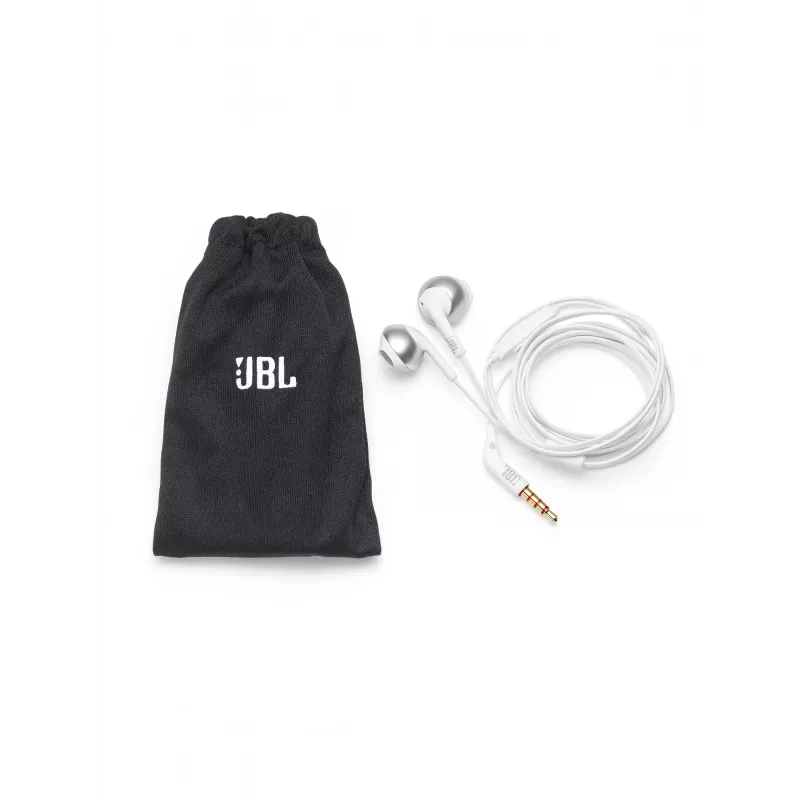 JBL Tune 205, Con cable, 20 - 20000 Hz, Llamadas/Música, 14,3 g, Auricular, Cromo, Blanco