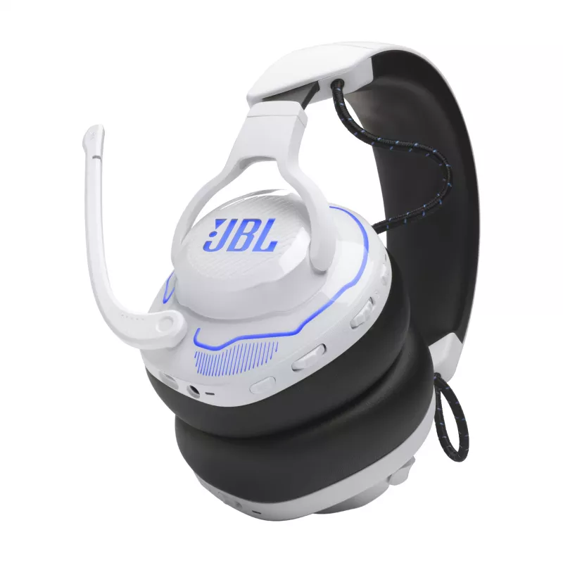 JBL Quantum 910P Auricular Con cable e inalámbrico Diadema Gaming USB Type-C Bluetooth Azul, Blanco