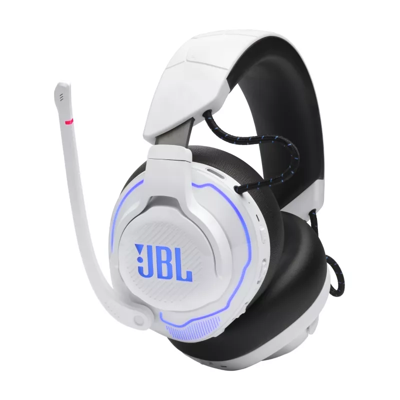 JBL Quantum 910P Auricular Con cable e inalámbrico Diadema Gaming USB Type-C Bluetooth Azul, Blanco