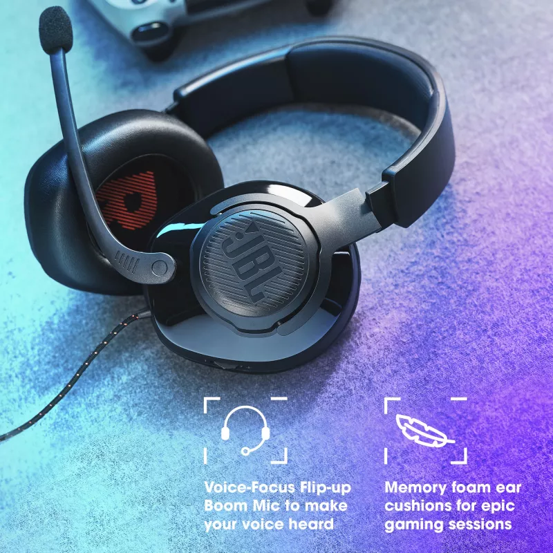 JBL Quantum 200 NEGRO, Con cable, 20 - 20000 Hz, Gaming, 248 g, Auriculares, Negro