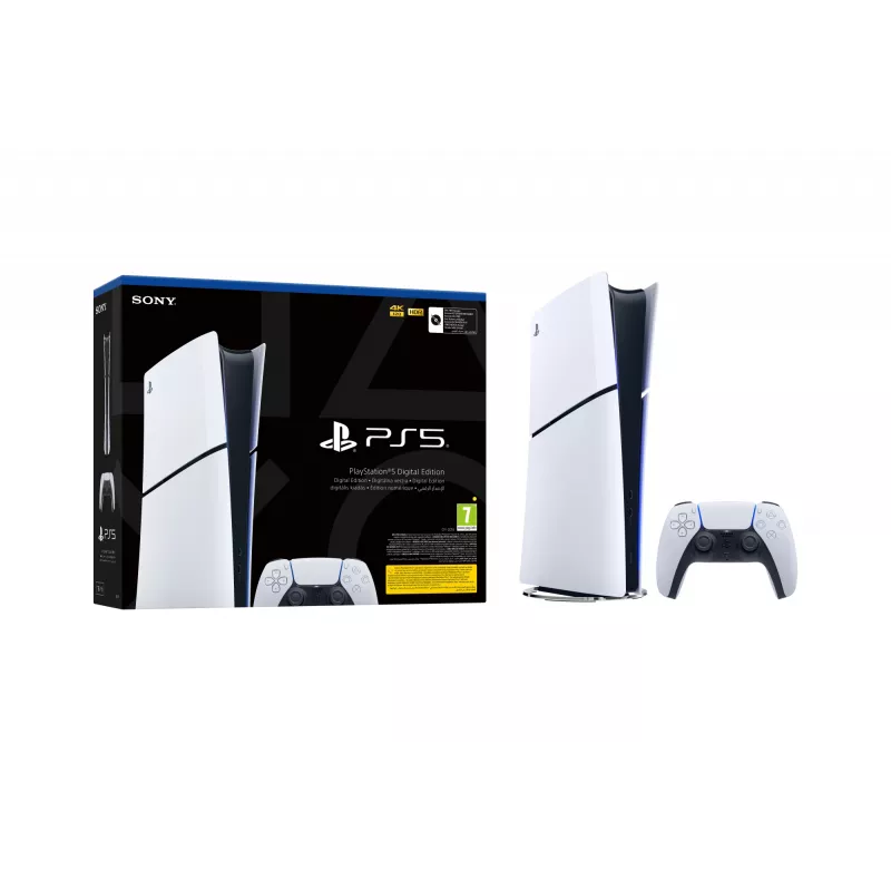 Sony PlayStation 5 (grupo de modelos – slim) Digital Edition, PlayStation 5, negro, blanco, 16384 MB, GDDR6, 448 GB/s, AMD