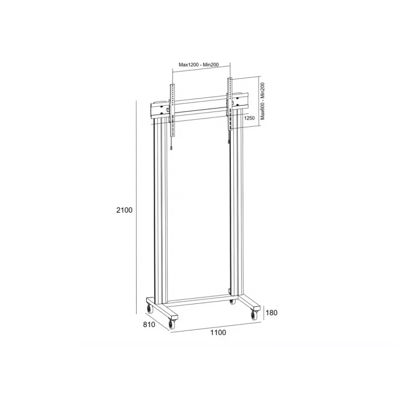 Multibrackets M Public Display Stand 210 Dual Pillar Wheelbase negro