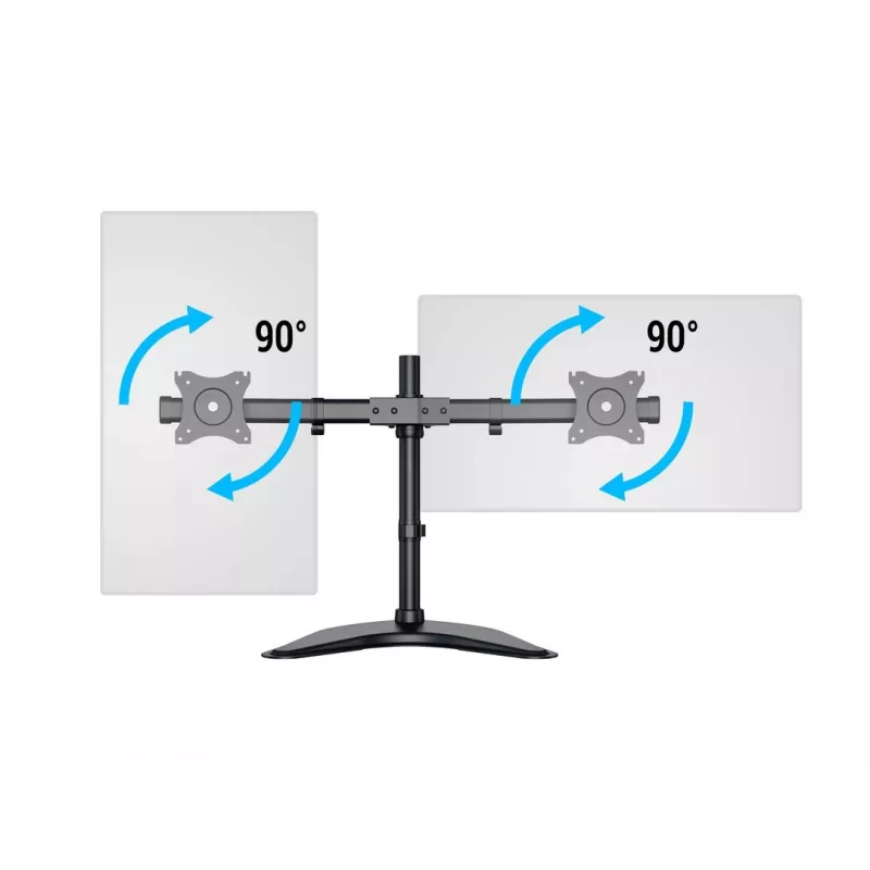 Multibrackets M Deskstand Basic Dual, independiente, 16 kg, 38,1 cm (15 pulgadas), 68,6 cm (27 pulgadas), 100 x 100 mm, negro