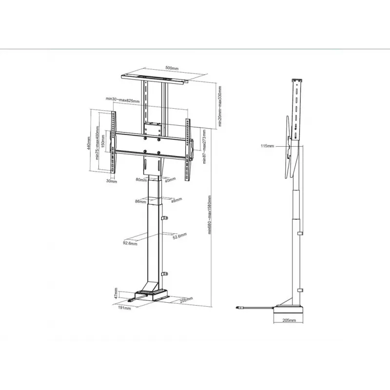 Multibrackets M soporte de TV motorizado Large capacidad de carga 50 kg pantallas de 37-65 pulgadas