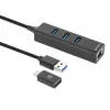 Manhattan dock/hub combo USB-C y USB-A, conexiones (4): Ethernet y USB-A (x3), 5 Gbit/s (USB 3.2 Gen 1, también conocido como USB 3.0), alimentado por USB (no requiere fuente de alimentación externa)