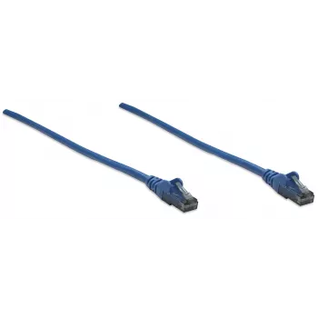 Intellinet cable de red patch, Cat6, 10 m, azul, CCA, U/UTP, PVC, RJ45, contactos dorados, protección de lengüeta, funda antiaplastamiento, garantía de por vida