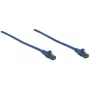 Intellinet cable de red patch, Cat6, 10 m, azul, CCA, U/UTP, PVC, RJ45, contactos dorados, protección de lengüeta, funda antiaplastamiento, garantía de por vida