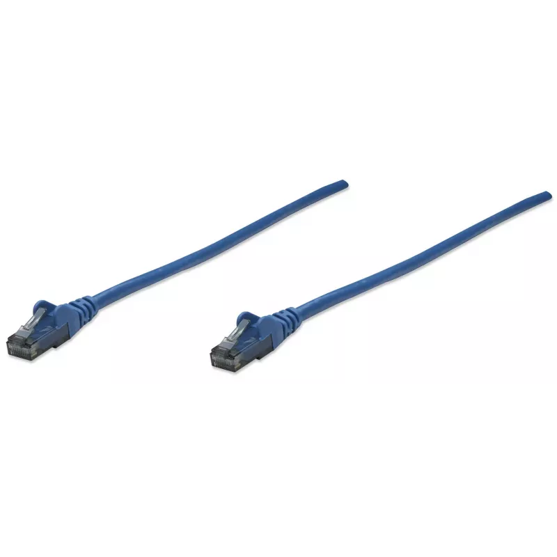 Intellinet cable de red patch, Cat6, 10 m, azul, CCA, U/UTP, PVC, RJ45, contactos dorados, protección de lengüeta, funda antiaplastamiento, garantía de por vida