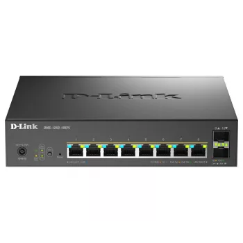 D-Link switch PoE+ Smart Managed Multi-Gigabit de 10 puertos con 8 puertos Multi-Gigabit 2.5G PoE y 2 puertos 10G SFP+