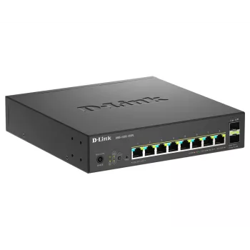 D-Link switch PoE+ Smart Managed Multi-Gigabit de 10 puertos con 8 puertos Multi-Gigabit 2.5G PoE y 2 puertos 10G SFP+