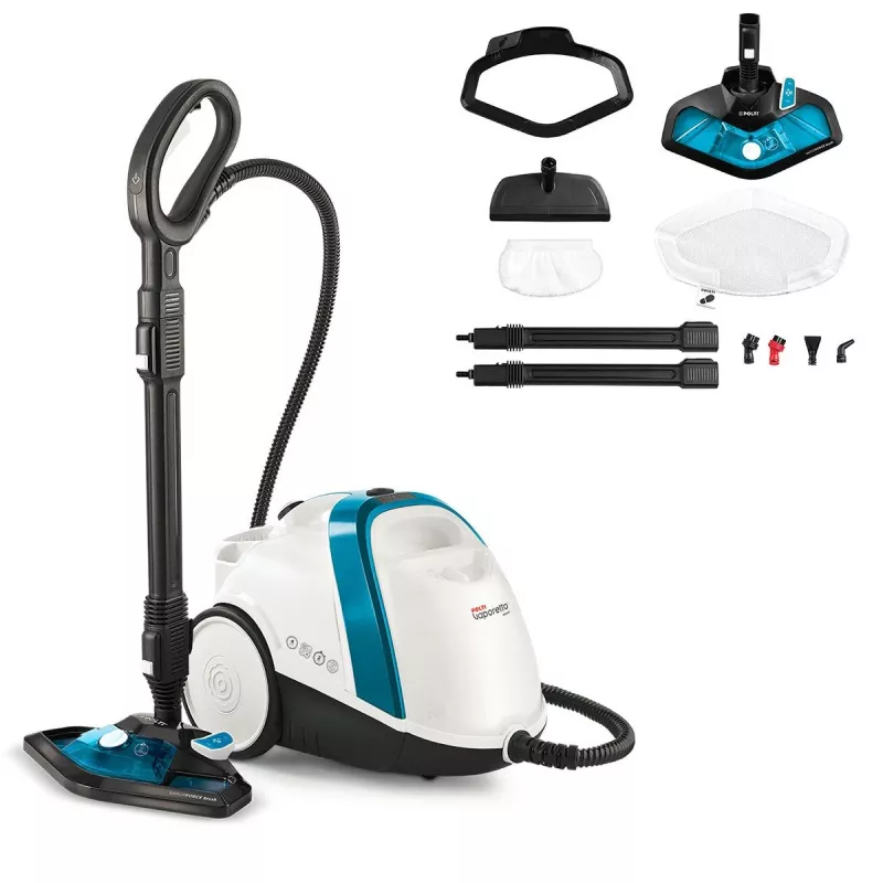 Polti Vaporetto Smart 100_B limpiador a vapor de cilindro 1500 W azul, blanco