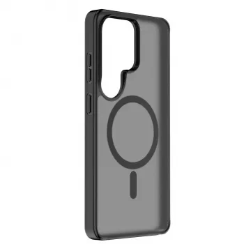 Cellularline FROSTY MAG - Galaxy S26 Ultra funda semitransparente con acabado mate y bordes de color, compatible con el ecosistema Qi2 y accesorios magnéticos para Samsung.