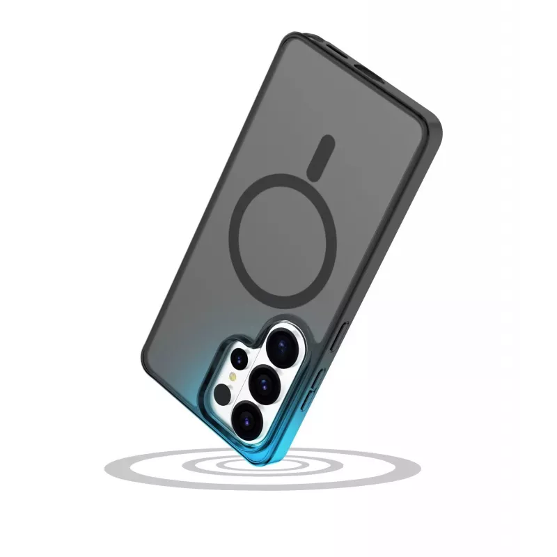Cellularline FROSTY MAG - Galaxy S26 Ultra funda semitransparente con acabado mate y bordes de color, compatible con el ecosistema Qi2 y accesorios magnéticos para Samsung.