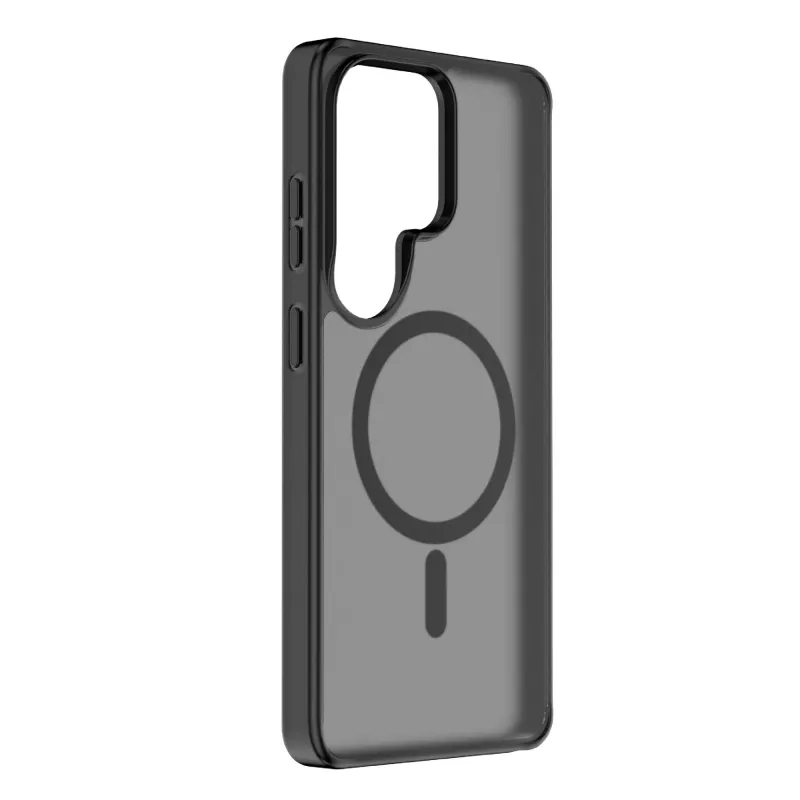 Cellularline FROSTY MAG - Galaxy S26 Ultra funda semitransparente con acabado mate y bordes de color, compatible con el ecosistema Qi2 y accesorios magnéticos para Samsung.