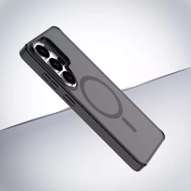 Cellularline FROSTY MAG - Galaxy S26 Ultra funda semitransparente con acabado mate y bordes de color, compatible con el ecosistema Qi2 y accesorios magnéticos para Samsung.