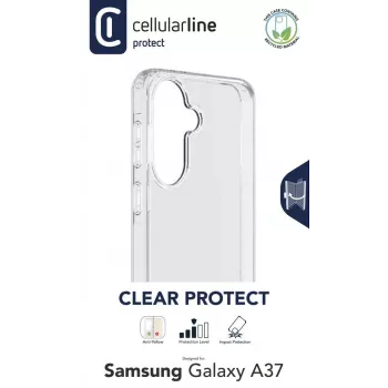 Cellularline Clear Protect – Galaxy A37 carcasa rígida con bordes de goma