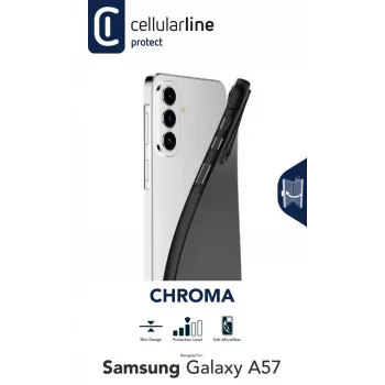Cellularline CHROMA – Galaxy A57 funda TPU de color con superficie mate antideslizante y forro interior de microfibra resistente a los arañazos. Protege bordes y botones sin alterar el diseño del teléfono.